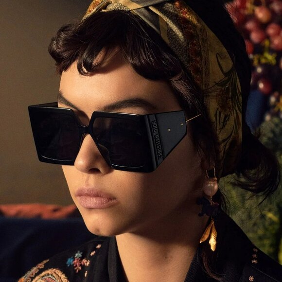 Dior DIORSOLAR S1U 10A0 BRAND NEW Sunglasses Black Smoke Square Oversized Women - Picture 13 of 14